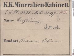 Etiketten zu Krokoit (NHMW-MIN-An96)